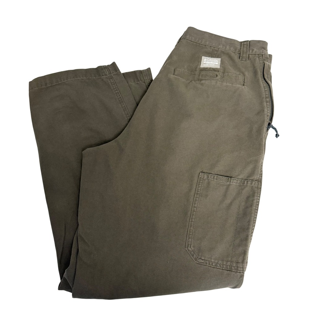 Columbia Granite Cloth Active Fit Pants Mens 34x30 Brown Stonewashed Cotton